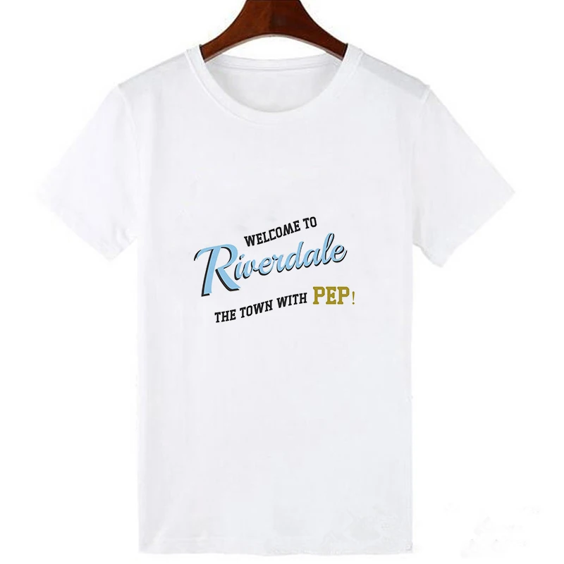 Showtly ривердейл ТВ Логотип Женская футболка Pop's Chock'lit Shoppe Футболка женская Sumemr плюс размер o-образным вырезом футболки топы - Цвет: XWT0252-white
