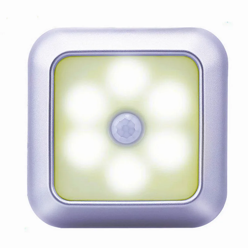 6 светодиодный s PIR Светодиодный светильник с датчиком движения, шкаф, шкаф, кровать, светодиодный светильник для шкафа, ночной Светильник для шкафа, лестницы для кухни, дома - Испускаемый цвет: Warm light
