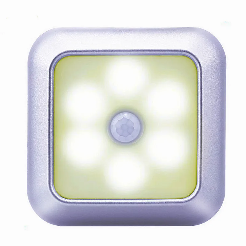 Warm light 6 светодиодный s PIR Светодиодный светильник с датчиком движения, шкаф, шкаф, кровать, светодиодный светильник для шкафа, ночной Светильник для шкафа, лестницы для кухни, дома - Испускаемый цвет: Warm light