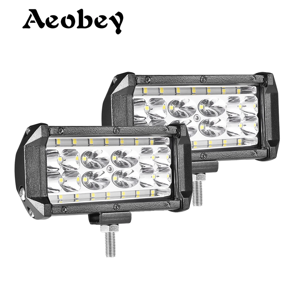 

Aeobey 5inch 84w 28LED Waterproof IP68 Work Light LED Light Bars Spot Flood Beam for Work Driving Offroad Boat Car Tractor Truck