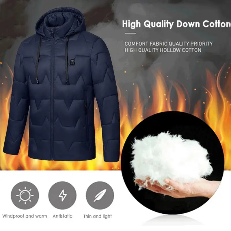 

Winter Electric USB infrared Down jacket Outdoor Winter Heated cloths Warm Men Women Heating Coat Jacket Clothing Heating Jacket