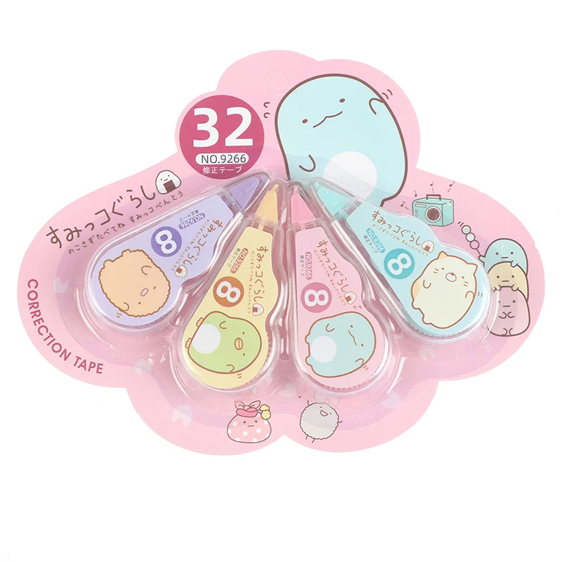 

4 pcs/pack of white small fresh correction tape gift student stationery school office supplies correction tape