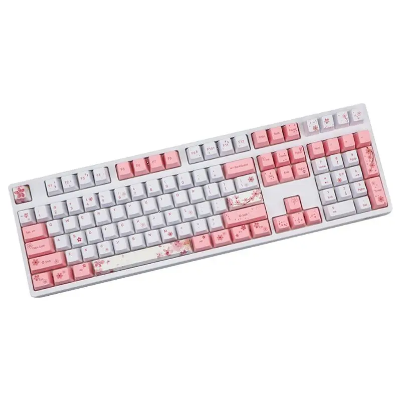 122 Keys OEM PBT Keycaps Full Set Mechanical Keyboard Keycaps PBT Dye-Sublimation Cherry Blossom Keycaps 122 Keys OEM PBT Keycaps Full Set Mechanical Keyboard Keycaps PBT Dye-Sublimation Cherry Blossom Keycaps