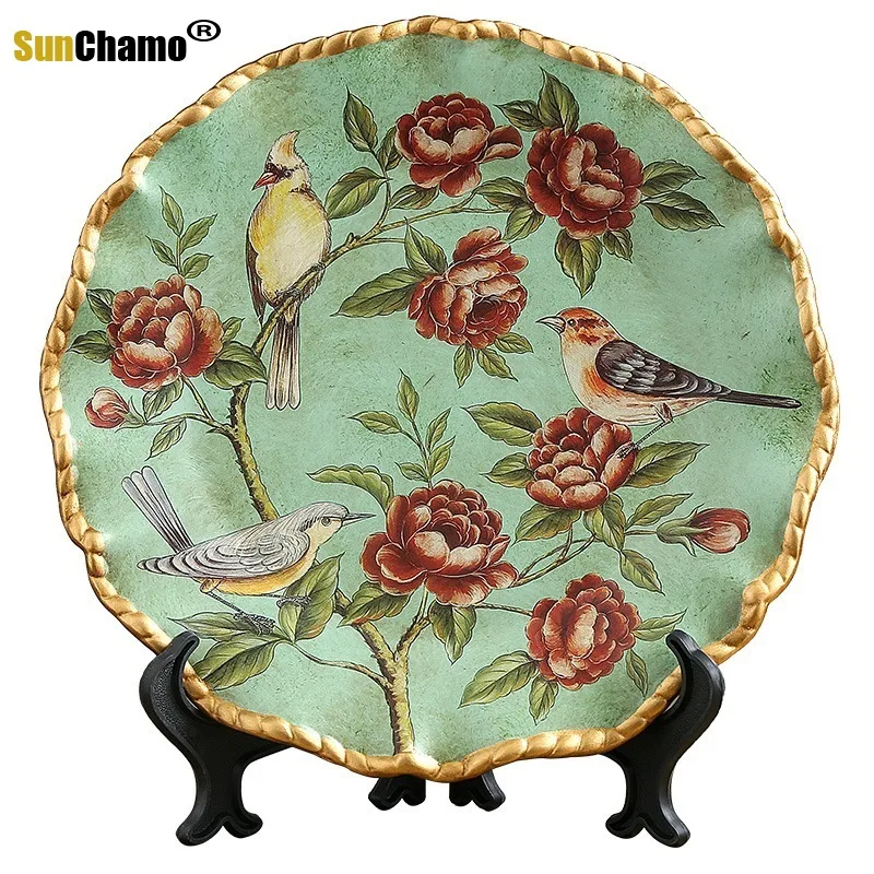 American Ceramic Decorative Plate Background Display European Home Restaurant Living Room Decoration Wall Hanging PlateSunchamo | Дом и сад