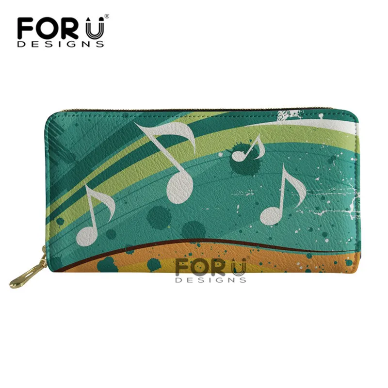 FORUDESIGNS Piano Music Note Women Long Clutch Wallet Large Capacity Holder Wallets Female Purse Lady Coin Purses Phone Card - Цвет: Z3058Z21