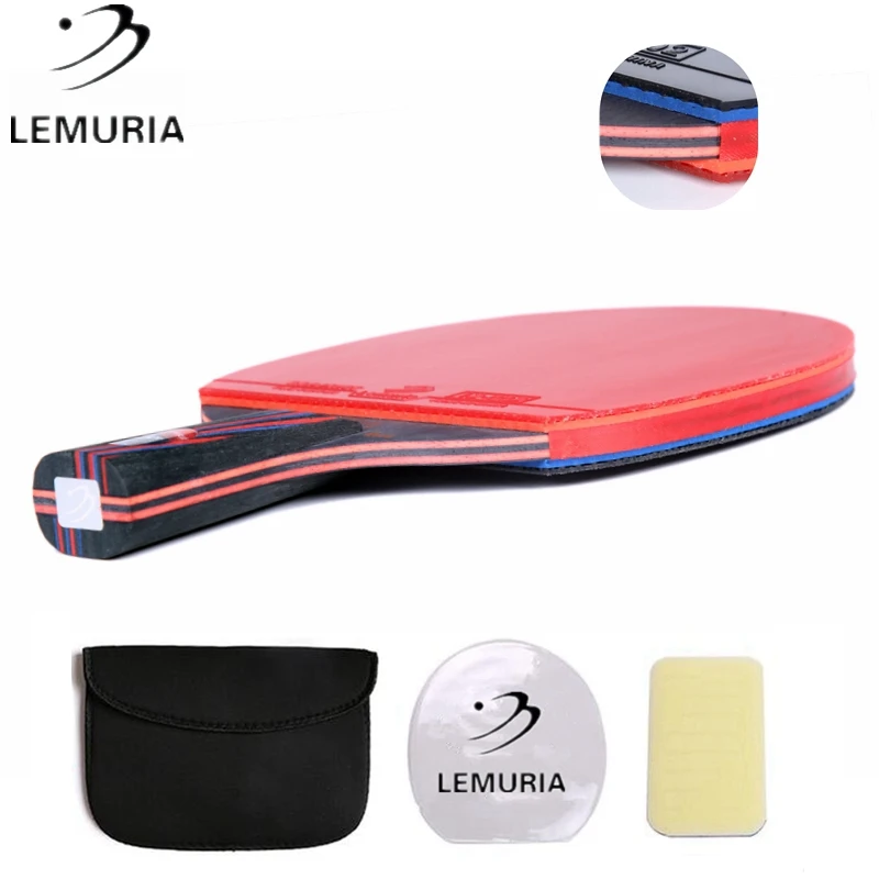  Lemuria Professional carbon fiber table tennis racket with double face pimples-in table tennis rubb