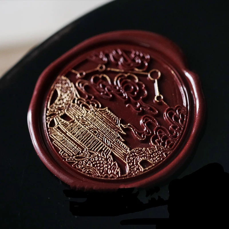 Creative Retro Wax Seal With Resin Handle Plant Lacquer Seal Antique Wax Stamps Household Crafts Wedding Invitations Tools LB749