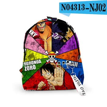 

One Piece Luffy Skull Zoro Backpack School Bags Mochila Travel Bags Ribbon Ring Circle Backpack Small bags For Boys Girls
