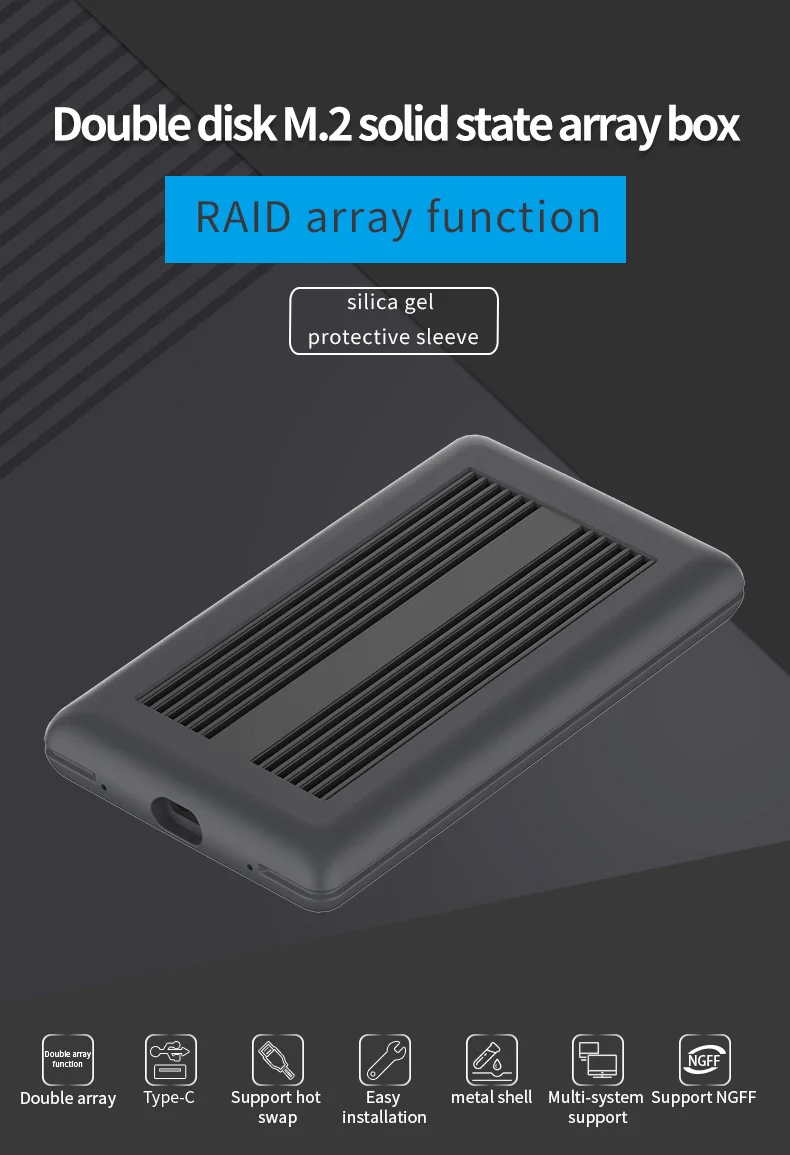 Blueendless NGFF M.2 ssd чехол typec порт высокая скорость передачи жесткий диск корпус металлический теплоотвод Поддержка двойной диск