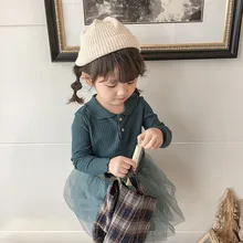 Осенне-зимнее детское базовое пальто, детский топ, модное однотонное базовое пальто, детская рубашка, нижнее белье