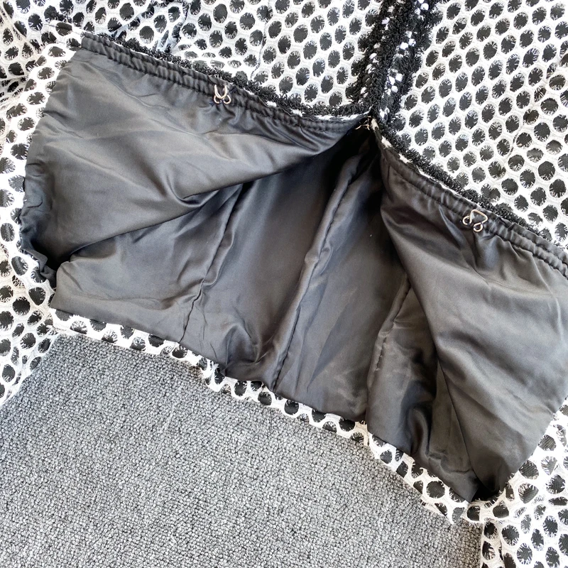ALPHALMODA винтажный буф рукав короткая куртка для женщин зима пузырь рукав тонкий короткий наряд стильный Горошек Кардиганы твидовый Топ