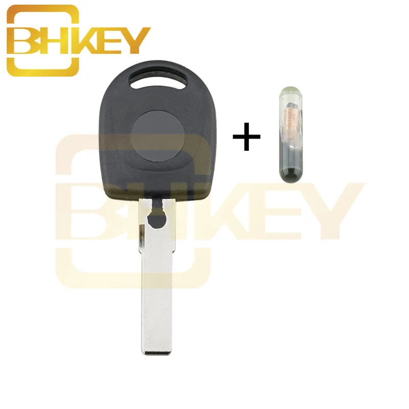 BHKEY новое нерезанное лезвие пустая Замена Fob ключ зажигания автомобиля транспондер чип ID48 для Фольксваген Шкода место для ключа чехол