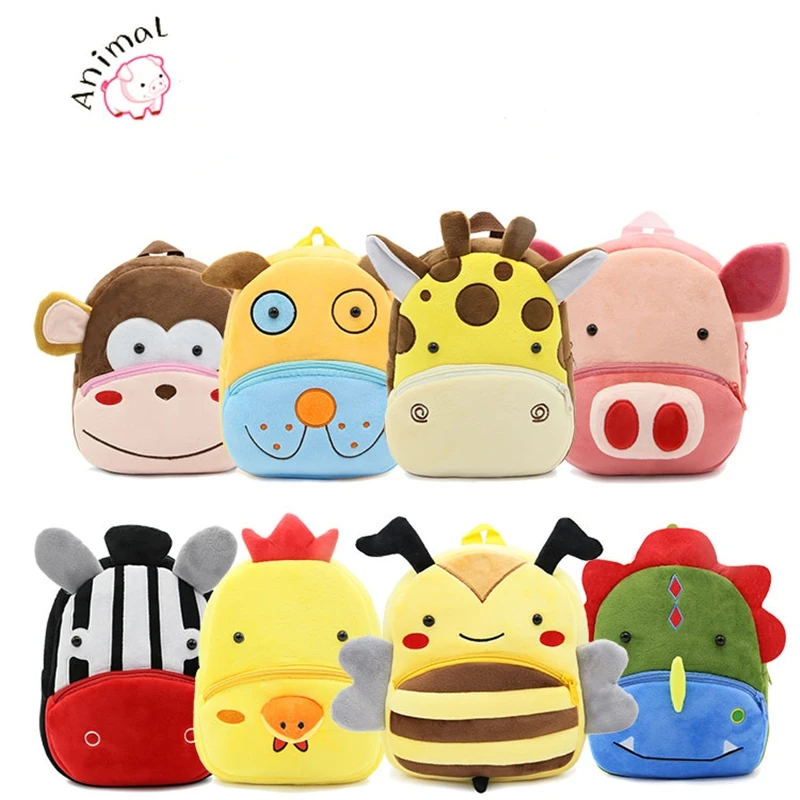 Плюшевые детские рюкзаки с рисунками из мультфильмов школьные сумки для девочек