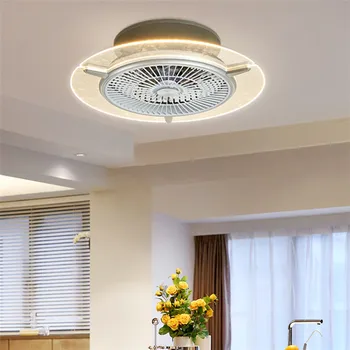 

Modern Style Invisible Diningroom LED Ceiling Fan Light Creative circular Livingroom Study Led Fan Light