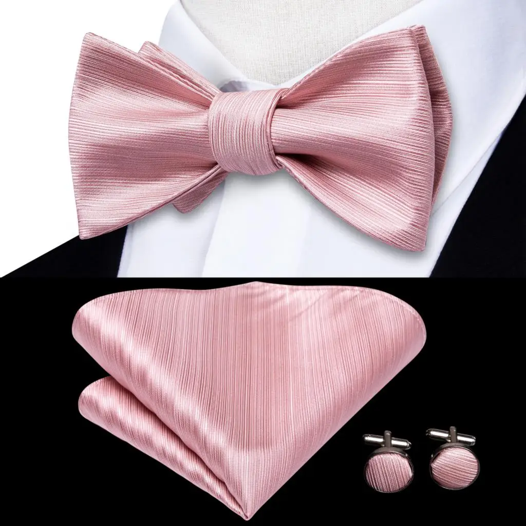 Herren-Fliege aus Jacquard-Seide, verstellbar, selbstfliege, Einstecktuch, Manschettenknöpfe für Männer, Hochzeit, Geschäft, Party, Rot, Blau, Gold, Grün – Detail 22