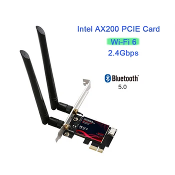 

Wifi 6 PCI-e Network Card 3000Mbps Dual Band 5G 2.4G 802.11AX Bluetooth 5.0 Wireless Wifi6 PCI Express Antenna For Intel AX200