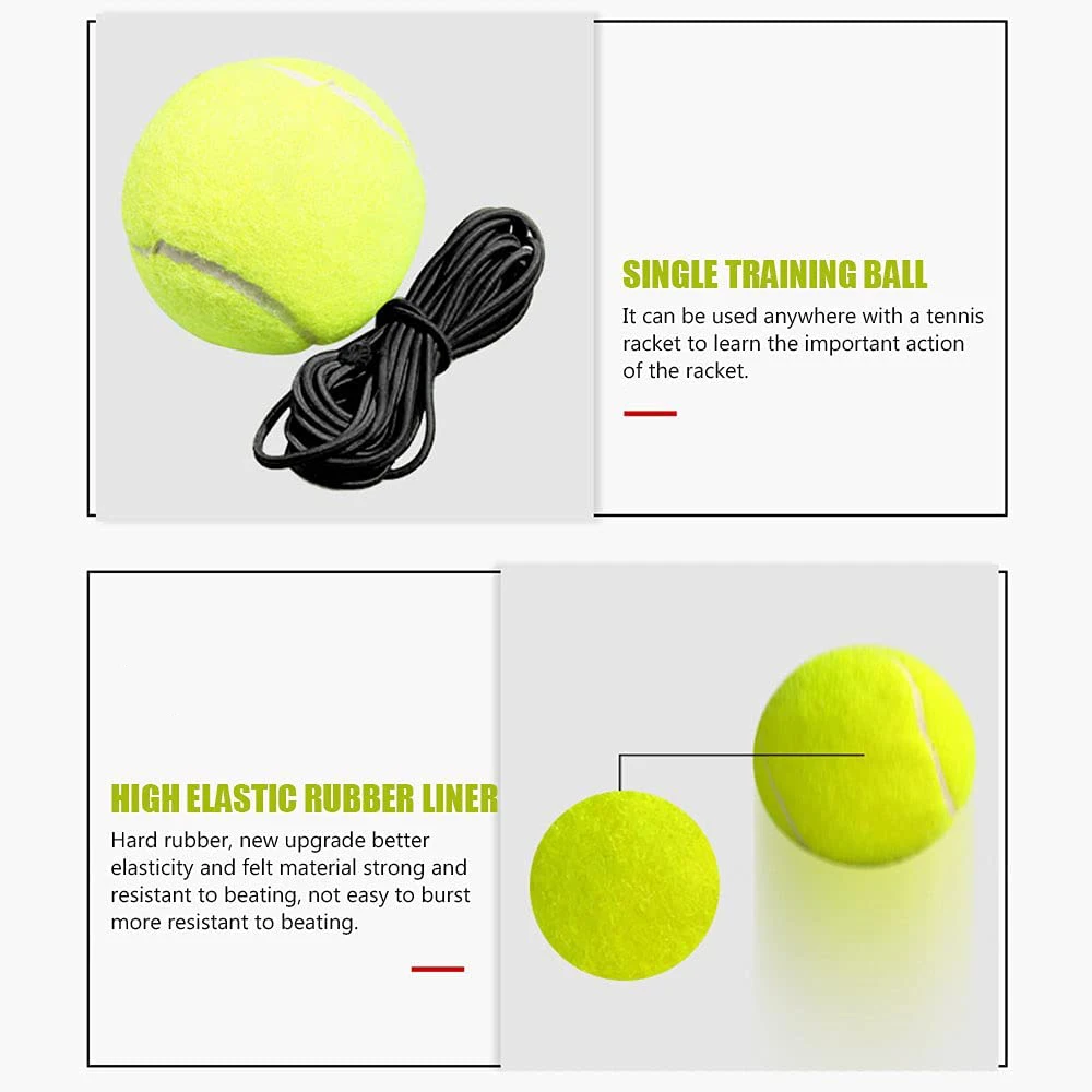 Tennis Training Balls with String, Tennis Trainer Balls, Self Practice Tool, Equipment for Exercise, 2 PCs