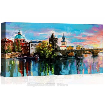 

Prague Charles Bridge 5d Mosaic Picture square Diamond Embroidery Diy Diamond Painting round Diamond abstract city view FF915