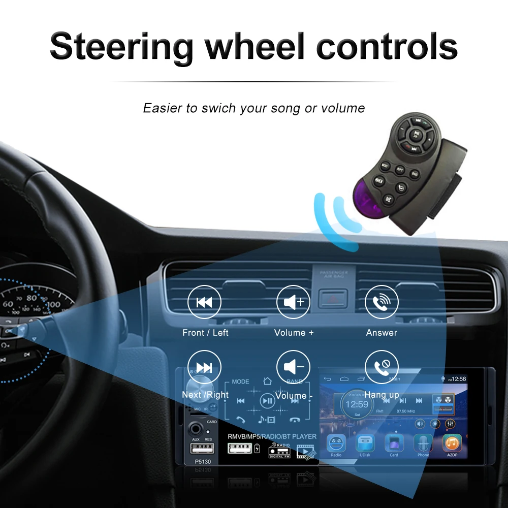 Автомагнитола Podofo 1 Din сенсорный экран 4 дюйма Bluetooth MP5 USB MP3 TF|Автомобильные