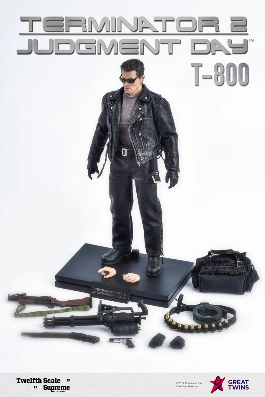 Отличная Близнецы 1/12th весы Терминатор 2: решение день T-800 Арнольд фигурку