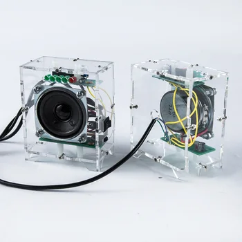 

2Pcs DIY Mini Speaker Kit MP3 Small Speaker Sound Amplifier with LED Music Spectrum Home Theater Amplifiers