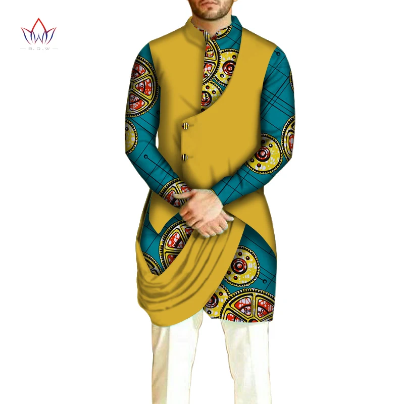 African Men Clothes Cotton Dashiki Men Long Sleeve Shirt Top Shirts Bazin Riche Men Shirt Traditional African Men Shirt WYN1016