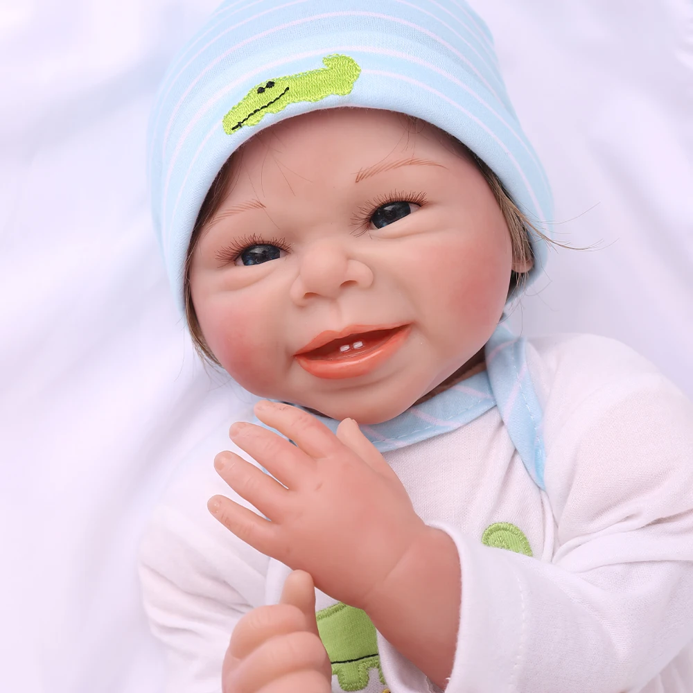 NPK Bebe Новорожденные мальчики силиконовые куклы для продажи 22 дюймов 55 см Настоящее мягкое касание Reborn Интерактивная кукла-Пупс куклы подарок