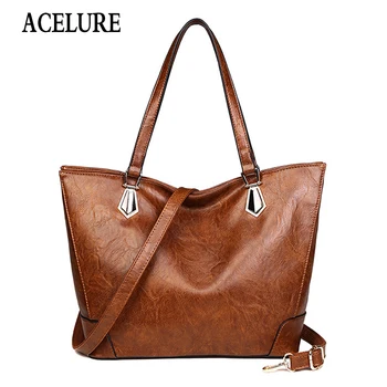 

Lady Large Tote Bags Women Soft PU Leather Handbag Lady High-capacity Shoulder Bag Bolsas Femme Female Fashion Handbags ACELURE