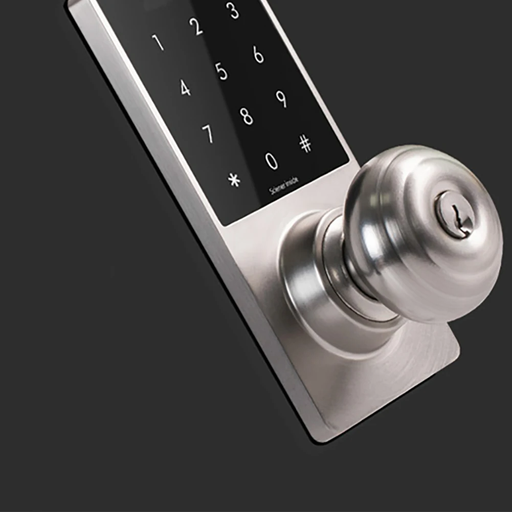 

Password Keypad Bluetooth Door Lock APP Control Hotel Battery Operated Mechanical Key Zinc Alloy Touch Screen Smart Quick Unlock