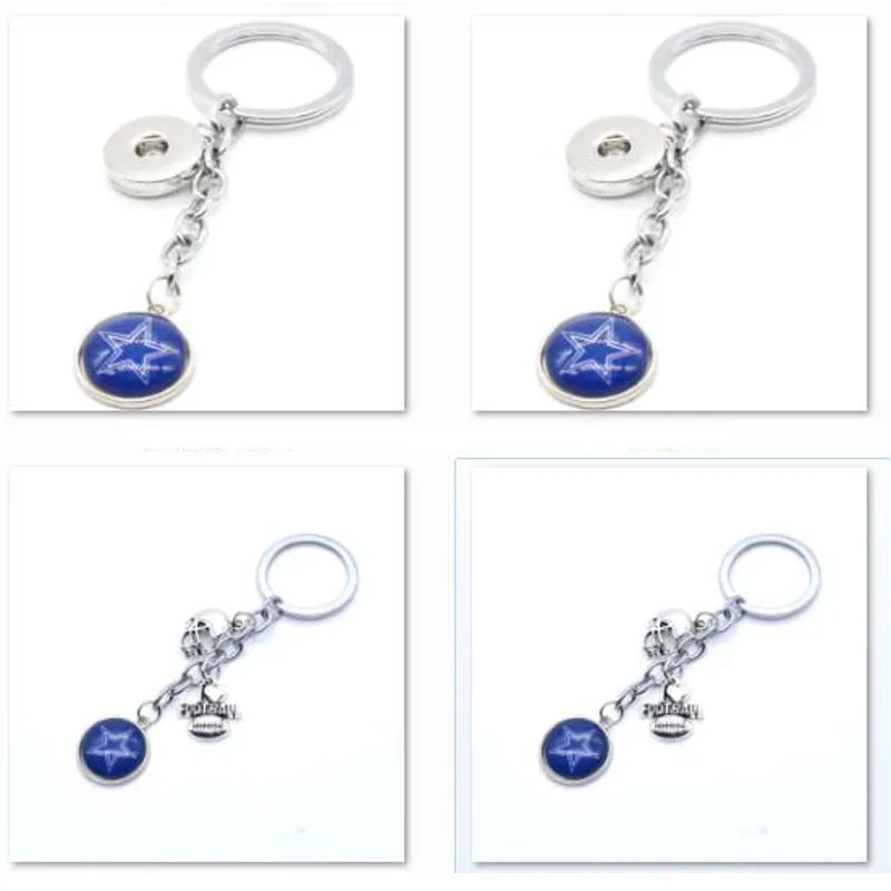 Fashion Football Key Chain Dallas Cowboys Charm Keychain Car Keyring for Women Men Keyrings Gifts Party Wedding Birthday SP