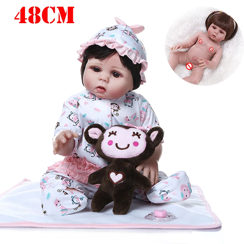 

Bebe reborn 48cm corpo de silicone inteiro realista Girl doll realista newborn babies alive bonecas reborn toys gift