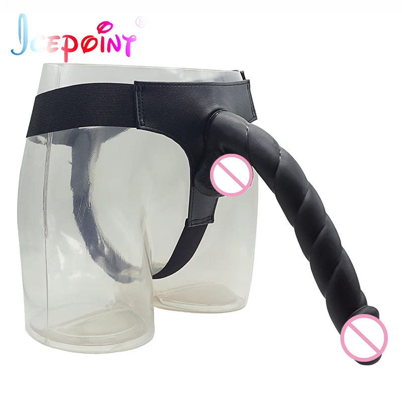 Unisex Wearing Vibrator Long Dildo Strap-on Vibrator Penis enlarg Sleeve Strapon Vibrator Sex Products Adult Sex Toys for Couple