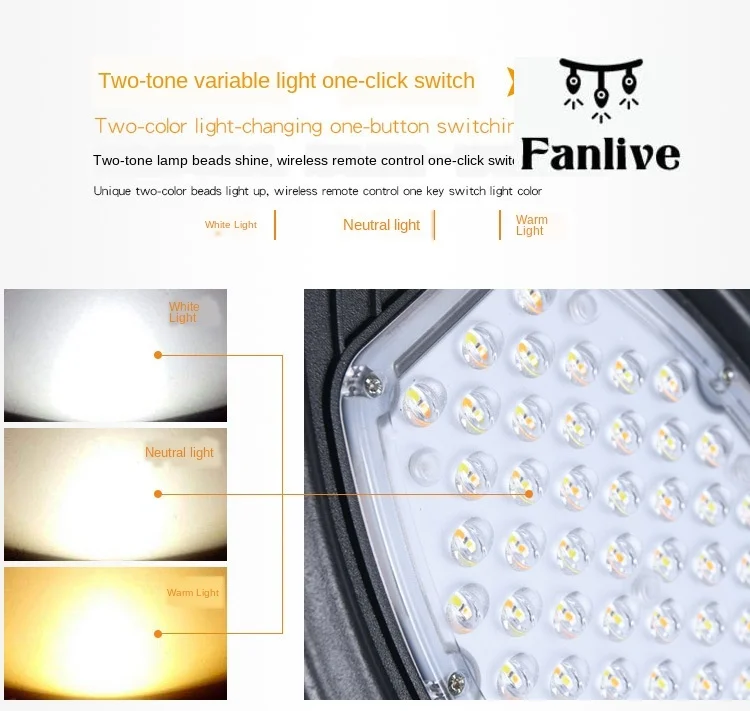 Jardim ao ar Lâmpada de Rua Pces Impermeável Novo Campo 60w Two-color Solar Livre Pátio 6 Led 7 High Quality Luzes e Iluminação