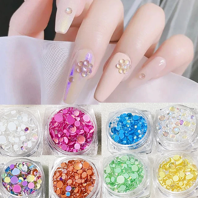 300 Pcs Mermaid Crystal Beads Nails Rhinestones Aurora Translucent Pearl  Nail Art Decoration Symphony 3d Glitter Diamond Jewelry - Rhinestones &  Decorations - AliExpress