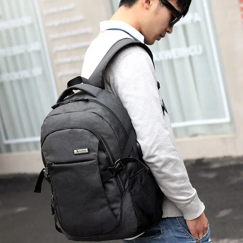 Рюкзак для ноутбука с usb-портом для зарядки бизнес водостойкий полиэстер и сумка для ноутбука (черный)