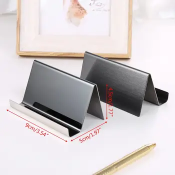 

Stainless Steel Business Card Holder Desktop Card Display Rack Organizer for Office N1HD
