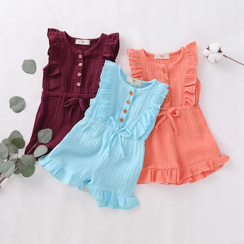 

Infant Newborn Baby Cotton Buttons Romper Short Sleeve One-pieces Jumpsuit Playsuit Summer Sunsuit Outfit Classic Clothes