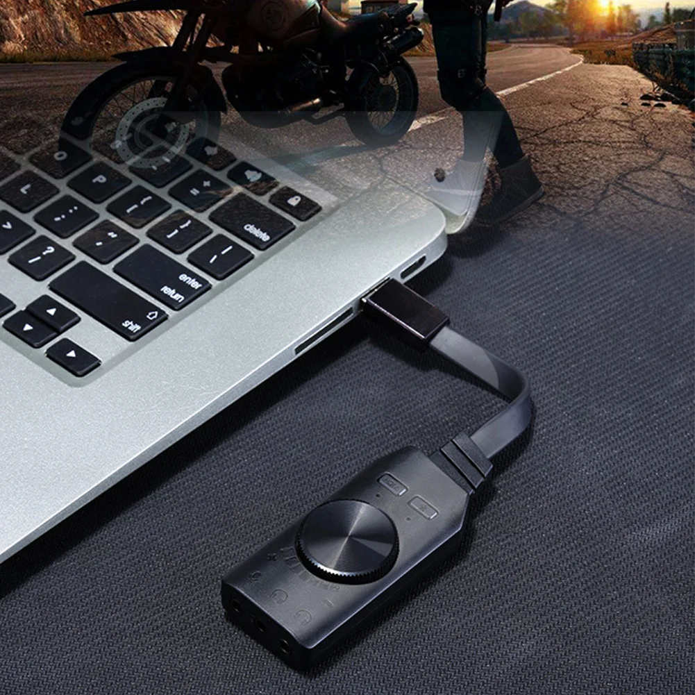 GS3 адаптер Звуковая карта Аудио Внешний USB стерео 3,5 мм гарнитура Черный конвертер Виртуальный 7,1 канал для ПК настольного ноутбука
