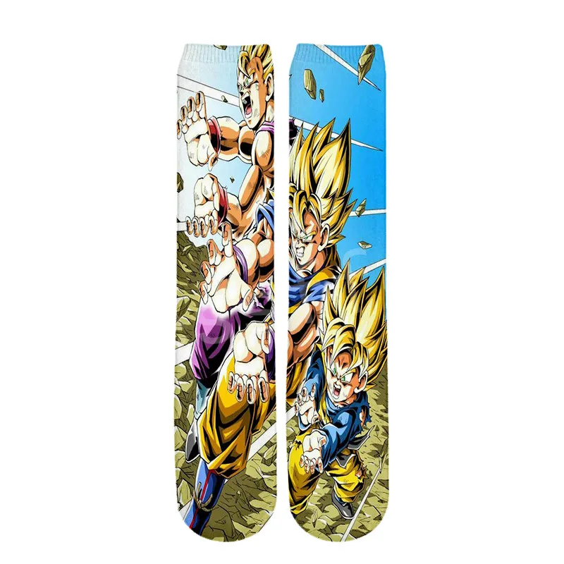 Tessffel Горячая Аниме Dragon Ball Z Goku Saiyan Harajuku, унисекс, Повседневные детские носки, модель 3D полный с рисунком кролика для мальчиков и девочек/мужские/женские разноцветные безбортные носки S-1