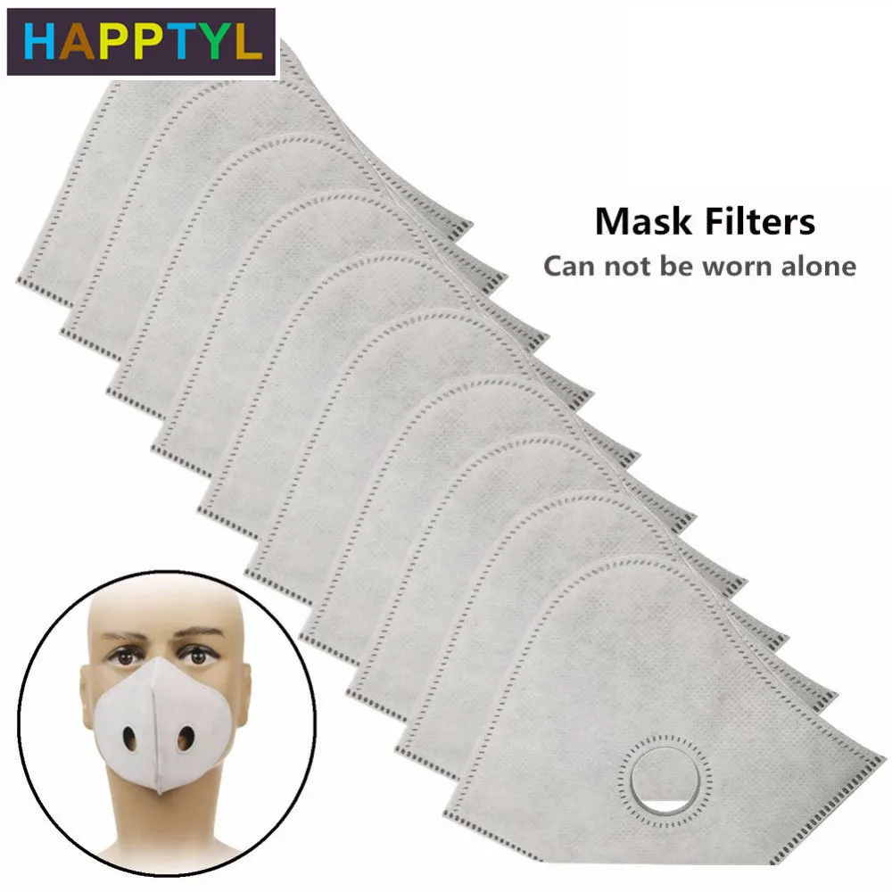 

HAPPTYL PM2.5 Activated Carbon Filter for Mouth Masks 6 Layer Protective Filter Mask Filter Replacement (No Mouth Mask Included)