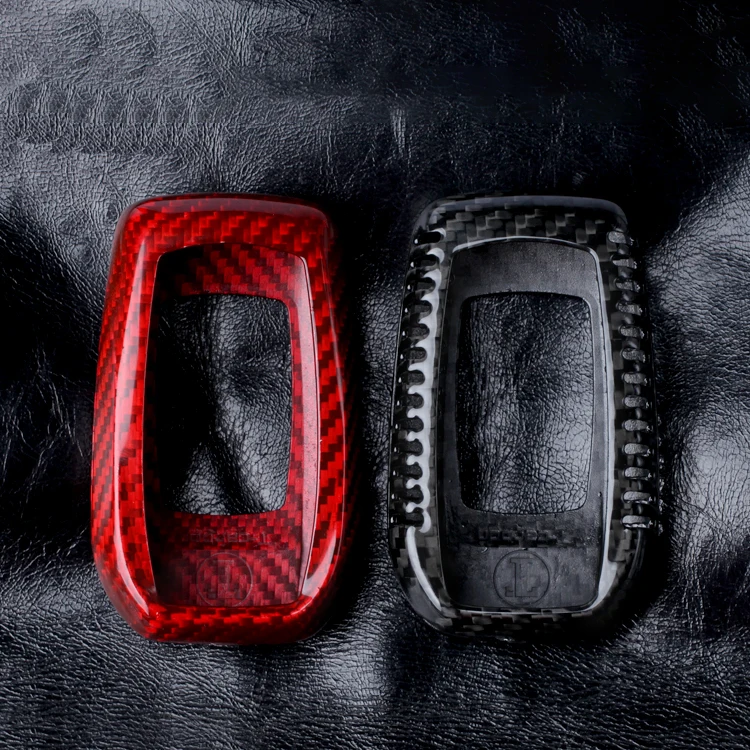For TOYOTA ALPHARD RAV4 HILUX Genuine Carbon Fiber Car Key Case Remote Fob Cover Shell Auto Protective