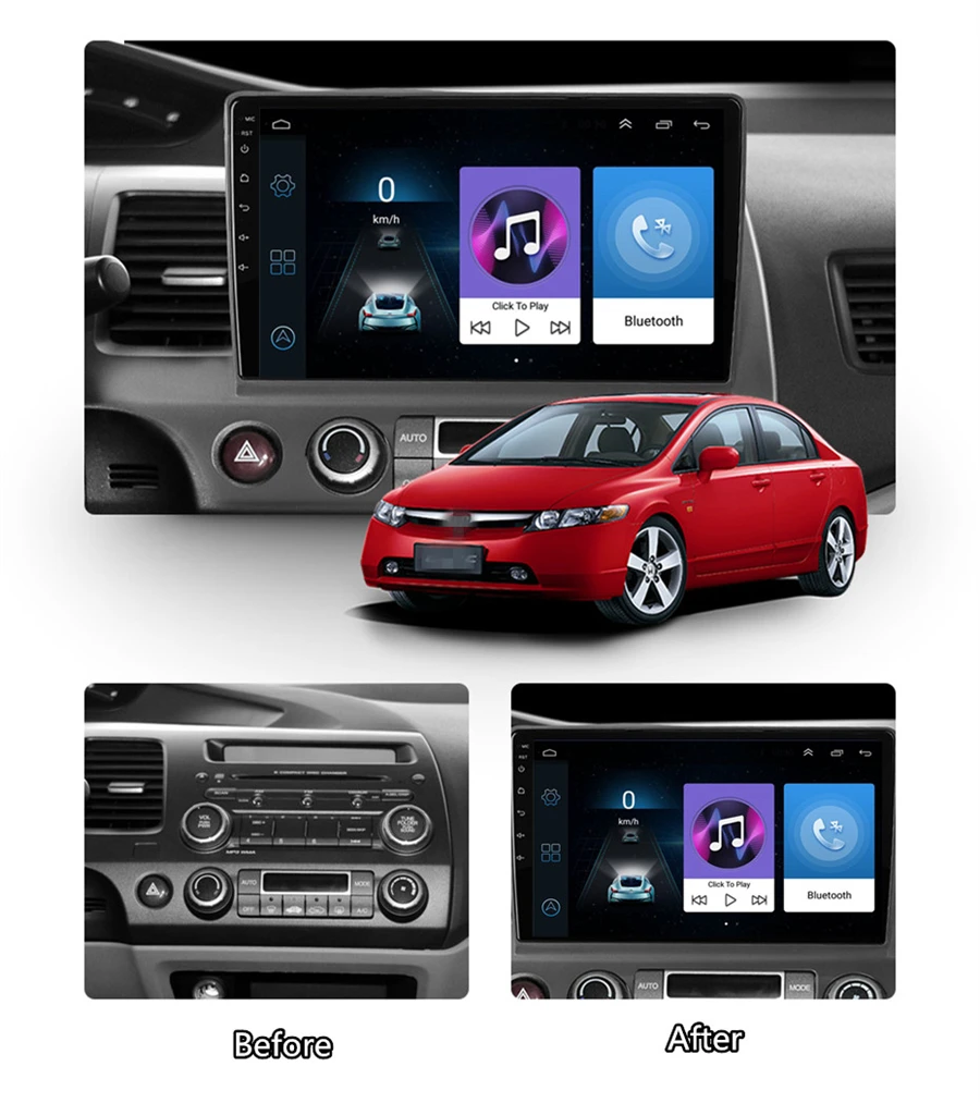 Для Honda Civic 2006-2011 10," Android 9,1 ram 1 Гб rom 16 ГБ Автомобильный стерео с радио, GPS, WiFi 3g 4G BT DAB Mirror Link OBD
