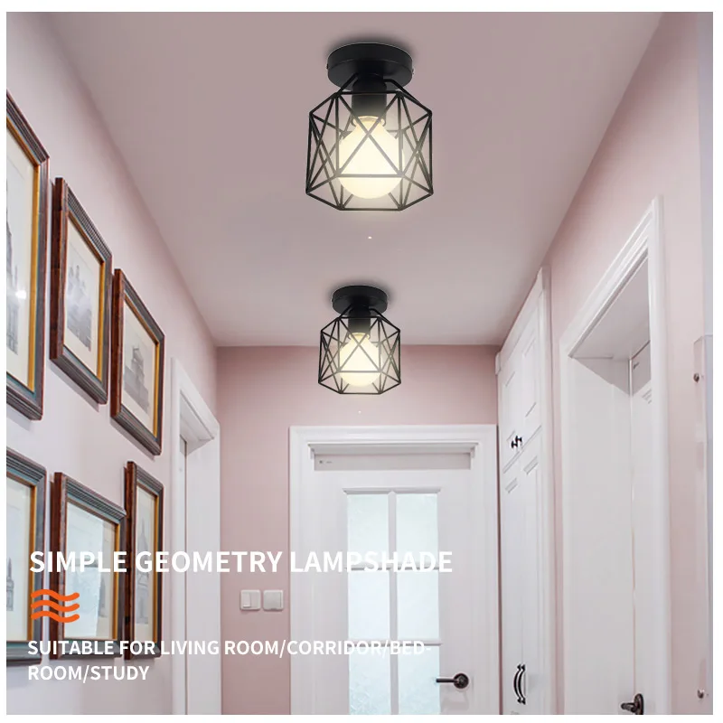 Nordic Black Wrought Iron E27 Led Ceiling Lamps For Kitchen Living Room Bedroom Study Balcony Porch Restaurant Cafe Hotel Nordic Black Wrought Iron E27 Led Ceiling Lamps For Kitchen Living Room Bedroom Study Balcony Porch Restaurant Cafe Hotel