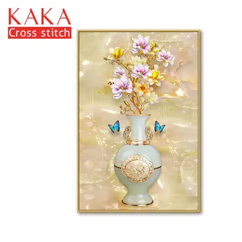 

Cross stitch kits,Embroidery needlework sets with printed pattern,11CT-canvas for Home Decor Painting,Flowers Full NCKF293