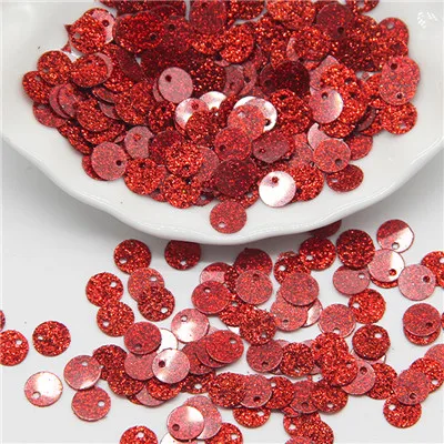 red 20g Круглые Блестки 10 мм Блестки Ткань пайетками Lentejuelas пуговицы прозрачные ремесло блеск для шитья свадебные аксессуары - Цвет: red 20g