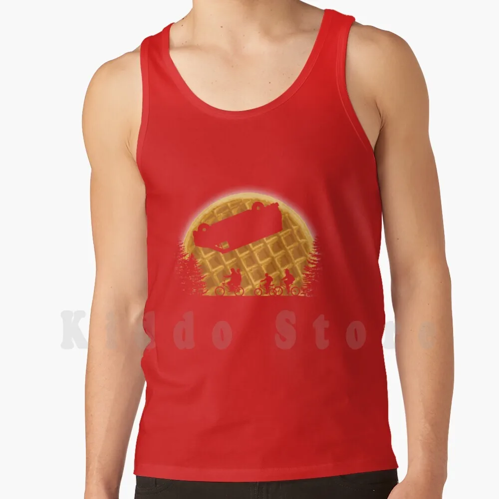 thumbnail image 1 of Camiseta sin mangas Stranger Moon Chaleco 100 % algodón Años 80 Moon Waffles Netflix Hawkins Upside Down Eleven Demogorgon Things Años 80, 1 of 5