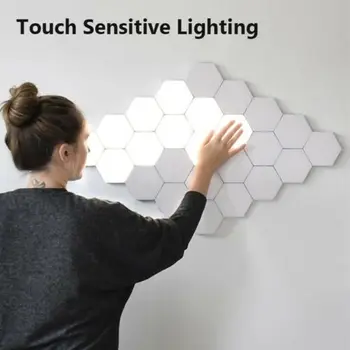 

Modern Home Decoration LED Wall Lamp Quantum Lamp Modular Touch Sensitive Hexagonal Smart Night Light Magnetic DIY indoor light