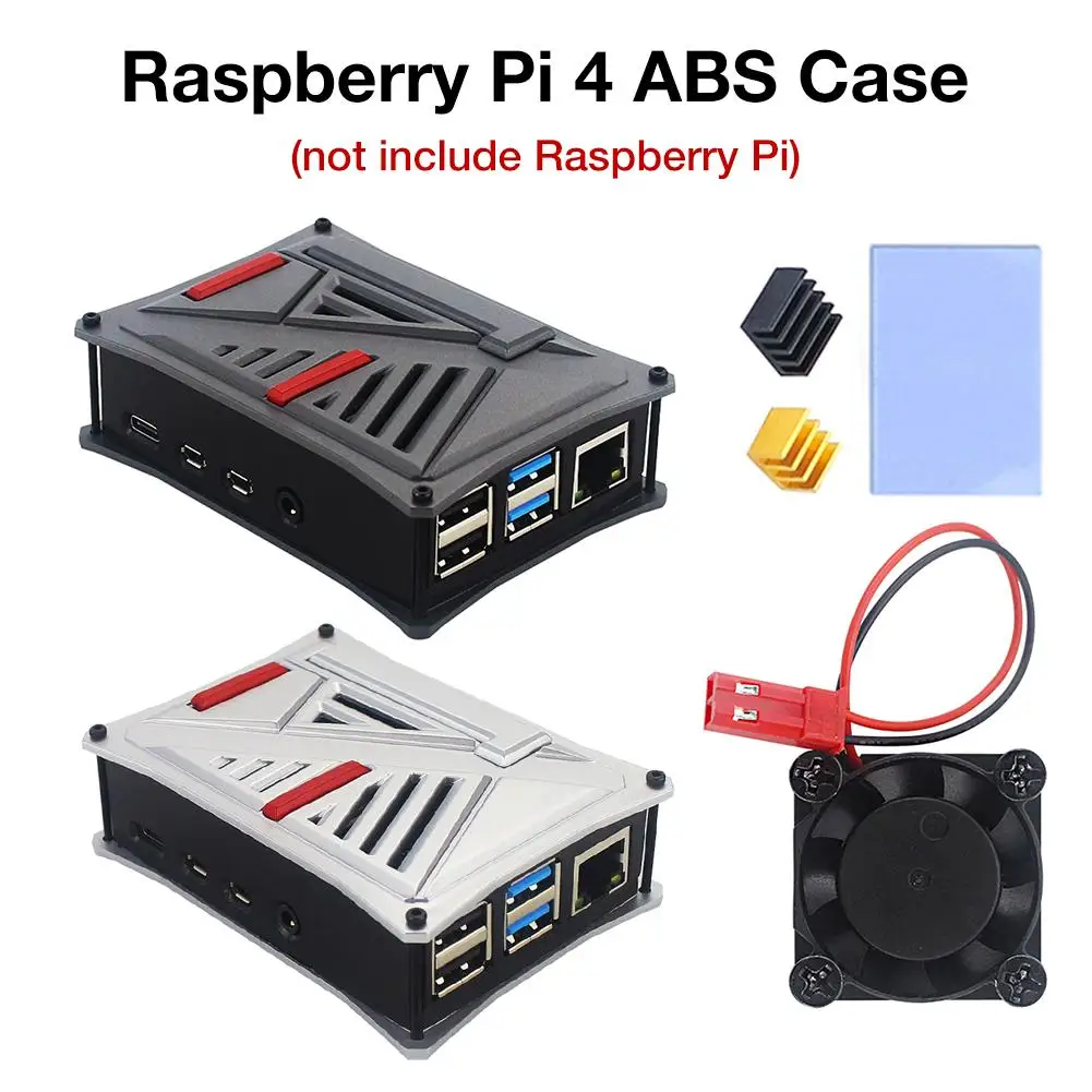 Высокое качество для последней Raspberry Pi 4 Модель B ABS чехол пластиковый корпус с охлаждающим вентилятором для Raspberry Pi 1 г 2 г 4 г