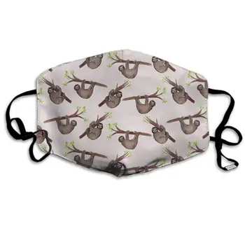

Comfortable Two Layer Dust Mask, Soft Cute Sloth Pattern Face Mask Cover Mouth for Adults and Teens