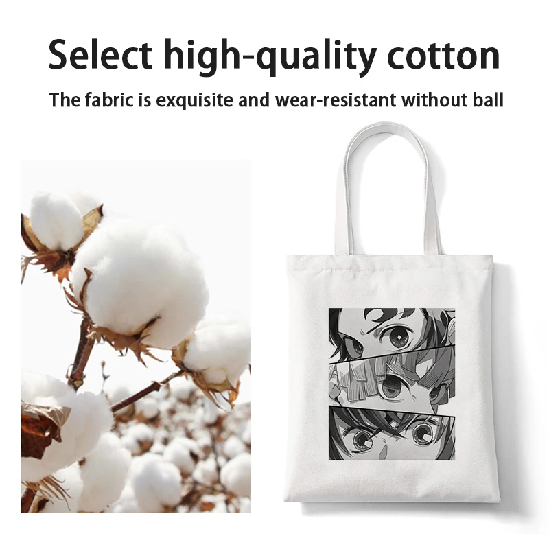 Shopping Bags Shopper Bag Demon Slayer Anime Rengoku Kyoujurou Kimetsu No Yaiba Harajuku Canvas Tote Bag Handbags Shoulder Bags